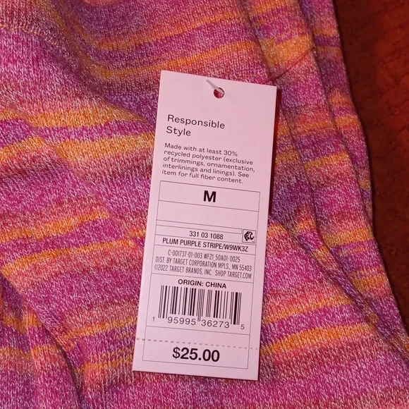 Wild Fable High-Rise Flare Sweater Knit Pants in Plum Purple Striped - Picture 4 of 7